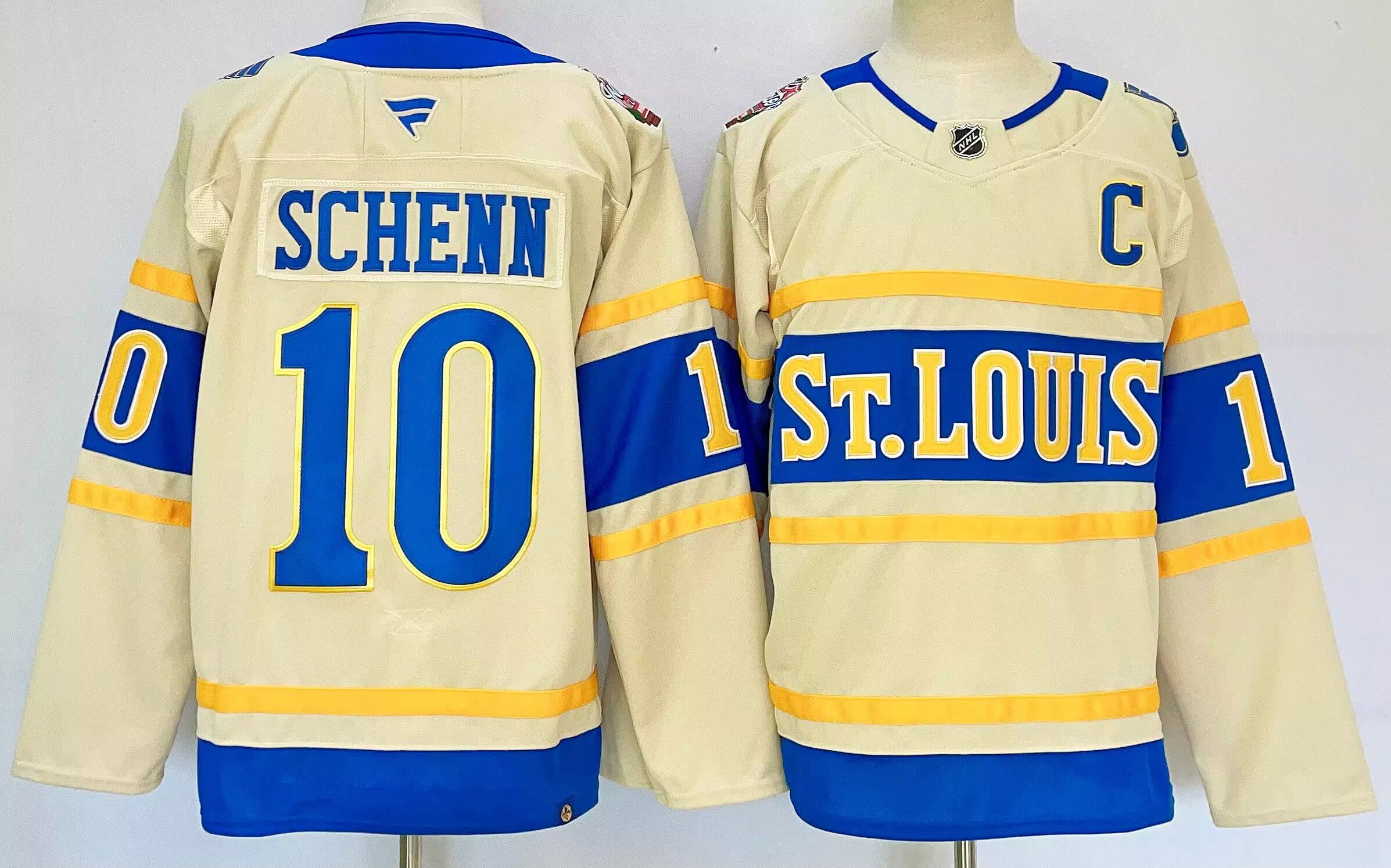 Men St.Louis Blues #10 Schenn Cream 2025 Home Premier Player NHL Jersey